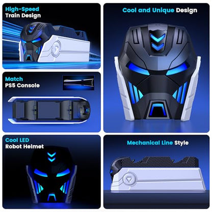 Upgraded for PS5 Controller Charger with Fast Charging AC Adapter, Dual Controller Charging Station Stand for PlayStation 5, Faceplates for PlayStation 4 - size: M