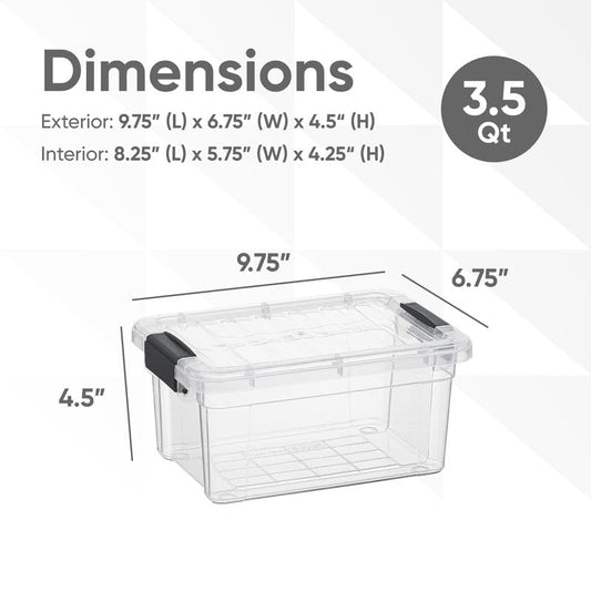 Superio Clear Storage Boxes with Lids, 3.5 Quart Plastic Container Bins for Organizing, Stackable Crates, BPA Free, Non Toxic, Odor Free, Organizers for Home, Office and Dorm, 3 Pack - size: 3.5 Qt, style: 3 Pack