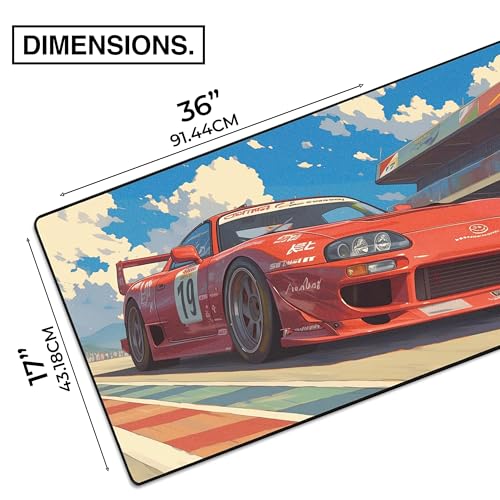 MPCO. Original Large Gaming Desk Mat – 36" x 17" Duraglyde Manga Motors Tetsus-Toyota Full Desk Mouse Pad for Smooth Precision – Non-Slip, Washable Extra-Large PC Mouse Pad for Gaming Sessions - color: DuraGlyde Tetsus-Toyota