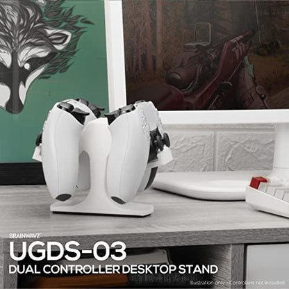 Dual Game Controller Desktop Holder Stand - Universal Design for Xbox ONE, PS5, PS4, PC, Steelseries, Steam & More, Reduce Clutter UGDS-03 (White) - color: UGDS-03 White
