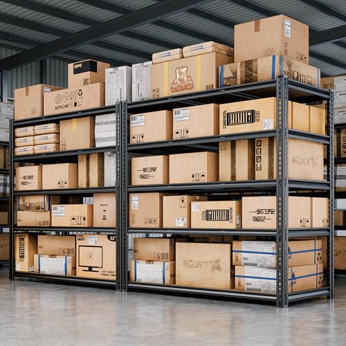 48"W Garage Shelving, 3050LBS Storage Shelves Heavy Duty, 5 Tier Metal Shelving Unit Adjustable Garage Shelves Heavy Duty Shelving for Warehouse,Commercial, Kitchen, 48" W × 18" D × 72" H, Black - size: 48"W x 72" H x 18" D