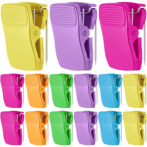 Chiisong Cubicle Clips Fabric Panel Cubicle Accessories Fabric Partition Panel Messages Hooks Office Photos Wall Clips for Notes Memos(Multicolored,15 Pcs) - color: Multicolor