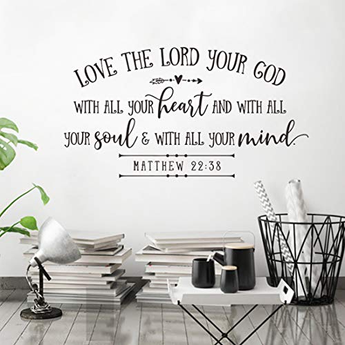 Bible Verse Scripture Room Decor Inspirational Quotes for Living Room – Love The Lord Your God – Wall Decor for Bedroom Classroom Playroom Nursery Gift Idea - color: Love the Lord Your God