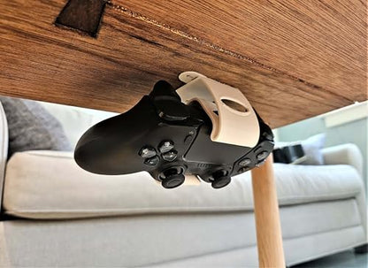 Controller Holder – Under Desk or Wall Mount Compatible with PS5 DualSense and Xbox Controllers | Quick Snap-in Design | Made in USA - color: White, size: PS5
