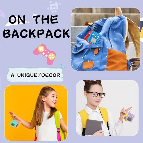 30 Pack Mini Video Game Keychain Small Game Keychains Bulk for Birthday School Party Gifts Goodie Bag Fillers (Color Style 1) - color: Color Style 1