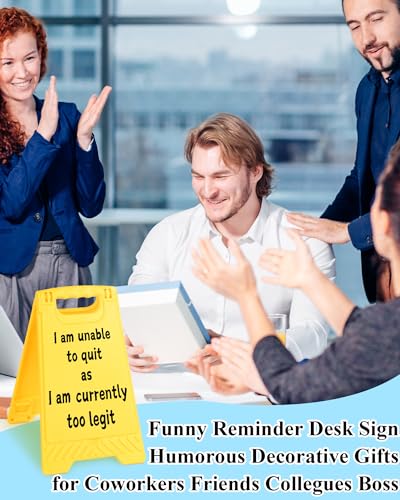 Funny Desk Shelf Decor, Unable Quit Currently Legit Mini Desk Sign | Unable Quit Currently Legit Sign, Funny Shelf Sign, Home Office Decor, Mini Desk Sign - style: I Am Currently Too Legit