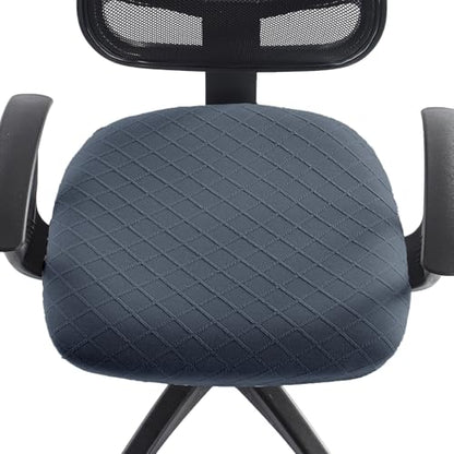 Stretch Jacquard Office Chair Cover, Removable Washable Desk Chair Cover, Anti-dust Seat Cushion Protectors - Dark Grey - color: Dark Grey, size: Chair Seat Cover