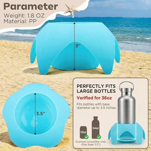 Uarzt Beach Cup Holders for Sand (7 Pack) | Beach Vacation Essentials Drink Holders, Sand Coasters for Drinks & Phones, Portable Beach Accessories Must Haves for Women, Family Travel & Summer Gifts