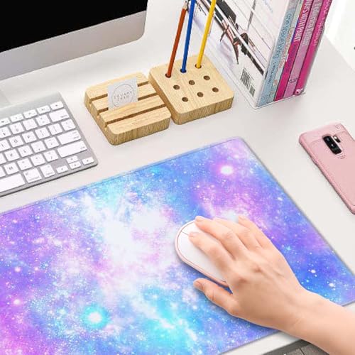 Magical Galaxy Star Desk Mat Pink and Blue Mouse Pad Large Dark Aesthetic Desk Pad Gaming Mousepad Extended XL 31.5 x 11.8 in Laptop Computer Mouse Keyboard Mat - color: Pink and Blue Magical Galaxy Star