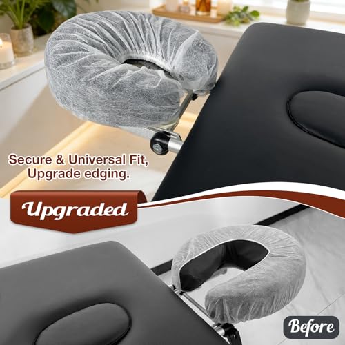 100PCS Disposable Face Cradle Covers, Universal Size Face Rest Covers for Massage Table, Ultra Soft Non-Woven Massage Table Headrest Cover Disposable Fitted Headrest Cradle Cover for Chairs