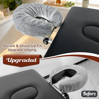 100PCS Disposable Face Cradle Covers, Universal Size Face Rest Covers for Massage Table, Ultra Soft Non-Woven Massage Table Headrest Cover Disposable Fitted Headrest Cradle Cover for Chairs