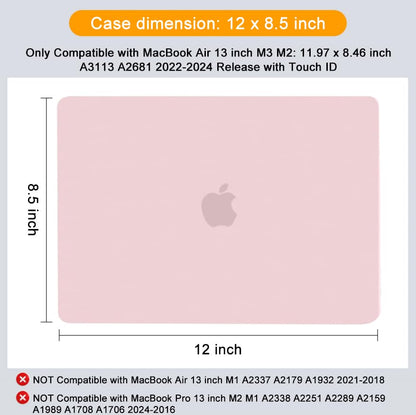 MOSISO Compatible with MacBook Air 13 inch Case M5 2026 M4 2025 M3 M2 2024-2022 A3449 A3240 A3113 A2681, Scratches-Resistant Protective Hard Shell for MacBook Air 13.6 inch Case, Baby Pink - color: Baby Pink