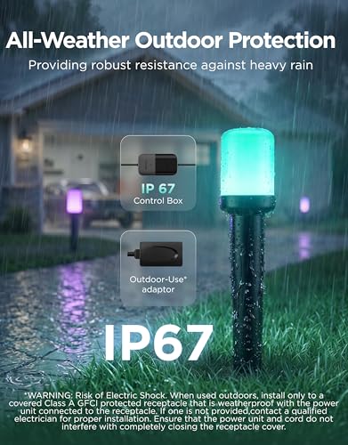 Govee Outdoor Cylinder Pathway Lights, 8 Pack, 425lumens, IP67 Waterproof | 60+ Preset Scene Modes, Outdoor Decor for Path, Patio, Garden, Lawn, Compatible with Alexa, Google Assistant, Matter