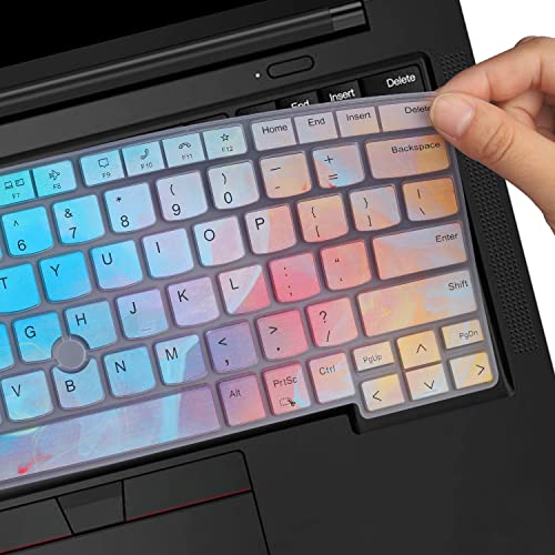 Keyboard Cover for 14" Lenovo Thinkpad E14 Gen 5, Thinkpad T14 T14s L14 P14s Gen 4/3, ThinkPad X1 Yoga Gen 8/7, Thinkpad x1 Carbon Gen 11/10 (Not Fit T14 L14 P14s Gen 2 1)-Colorful - color: Colorful