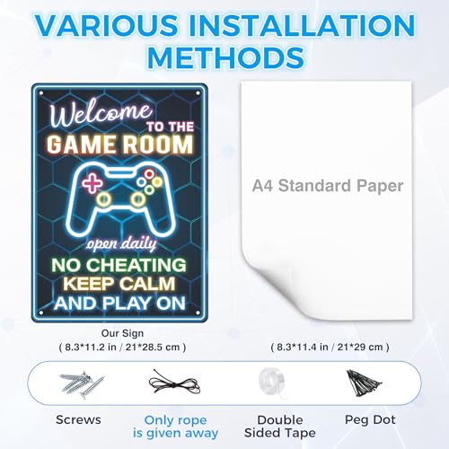 Game Room Neon Wall Art Decor for Boys-Cool Video Game Themed Sign,Gaming Poster for Teen Boy Bedroom, Gamer Gift for Son, Friends, Game Lover（11 * 8inches，Rope Included）