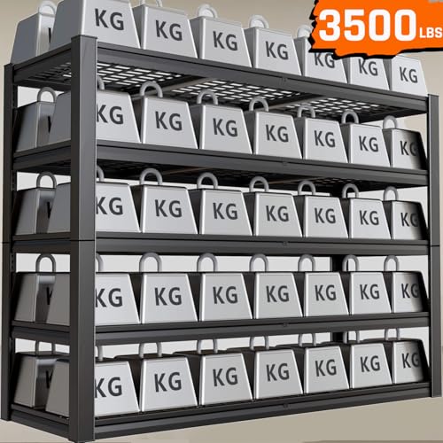 5-Tier Storage Shelves, 78" W Garage Shelving Heavy Duty Metal Adjustable Garage Shelves, Shelving Units Industrial Shelving for Warehouse, 78" W x 24" D x 78" H - size: 78"Wx78"Hx24"D | 5 Tier
