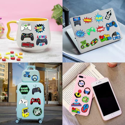 60 PCS Video Game Pre-Cut Temporary Tattoos Themed for Kids Birthday Party | Decorations Supplies Favors Decor Super Cute Tattoo Stickers 5 Sheets Gifts for Boys Girls Games Classroom Rewards Carnival