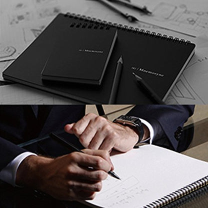 Maruman Mnemosyne Grid Notebook- Horizontal A4 Layout, 8.27" x 11.69", 70 Sheets / 140 Pages, 5mm Graph Paper Journal, Perforated Pages & Wire-Bound to Lay Flat, Black, Made in Japan - size: A4 (8.27" x 11.69")