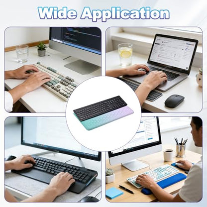 PATIKIL Computer Keyboard Stand with Wrist Rest, Computer Wrist Support Pad, Keyboard Stand Riser Holder Pad for Office Desk Gaming Home, Purple and Green - color: Purple and Green