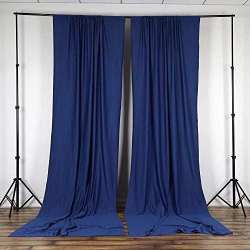 AK TRADING CO. 10 feet x 8 feet IFR Polyester Backdrop Drapes Curtains Panels with Rod Pockets - Wedding Ceremony Party Home Window Decorations - Navy Blue - color: Navy Blue