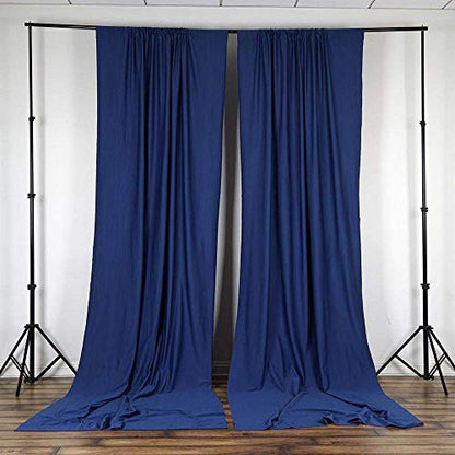 AK TRADING CO. 10 feet x 8 feet IFR Polyester Backdrop Drapes Curtains Panels with Rod Pockets - Wedding Ceremony Party Home Window Decorations - Navy Blue - color: Navy Blue