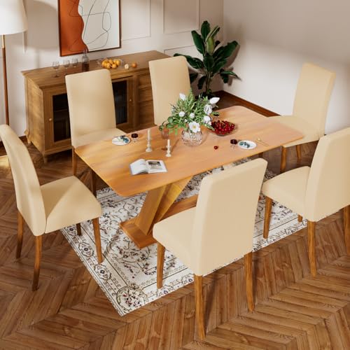 Dining Room Chair Covers,Soft Removable Washable,Dining Room Chair Covers Set of 4,Printed,Floral Pattern,Pet Friendly Furniture Protector Seat Cover,Universal Fit for Hotel - color: O-beige, size: 4PCS