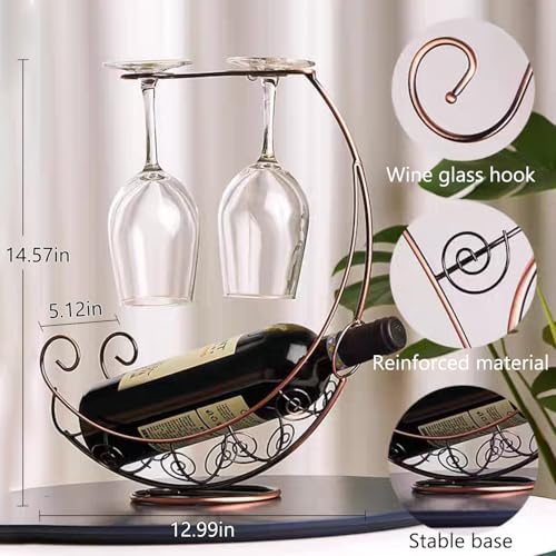 Pirate Ship Red Wine Rack Decoration, Creative Metal Wine Bottle Rack Standing Display Rack, Goblet Wine Rack for Bar & Home Decoration (Bronze) ﻿ - color: Bronze