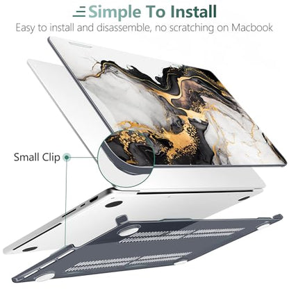 DONGKE Compatible with MacBook Pro 16 Inch Case (2026-2021 Release, M5 M4 M3 M2 M1 Pro/Max Chip), Plastic Hard Shell Cover with Keyboard Cover & Screen Protector for MacBook Pro 16", Abstract Marble - color: Abstract Marble D159