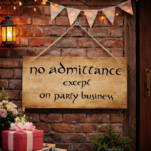 No Admittance Except on Party Business Sign, Funny Rustic Wall Art for Home, Party, Bar, or Kitchen, Vintage Wood Plaque with Hanging Sign, Humorous Decorative Sign for Parties and Housewarming Gift - color: Color 01