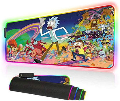 RGB Mouse Pad, Imegny Large Extended Soft Led Mouse Mat with Different Lighting Modes, 900 x 400mm / 35.4 * 15.7Inch - color: 90x40 Rgrikrun