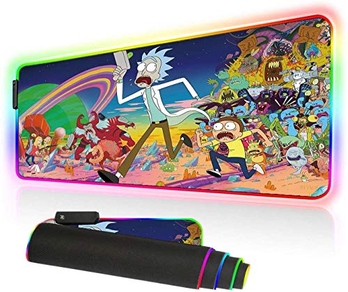 RGB Mouse Pad, Imegny Large Extended Soft Led Mouse Mat with Different Lighting Modes, 900 x 400mm / 35.4 * 15.7Inch - color: 90x40 Rgrikrun