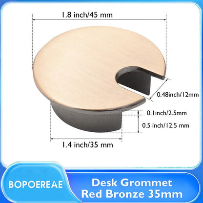 Desk Grommet 1-3/8" (35 mm), Desk Cord Hole Cover, Cable Grommet Metal Zinc Alloy Materilal, Desk Hole Grommet for Office and Home Table Cable, Detachable Cable Cord Organizer (Copper Red 1 Pcs) - size: 1-3/8" (35 mm), style: Copper Red