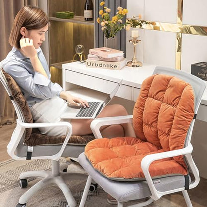Desk Chair Cushion Non-Slip Rocking Seat Cushion Office Chair Pad Dorm Seat Cushion with High Back Support Soft Seat Pad with Ties for Office Car Home Dining Room Kitchen - color: Khaki