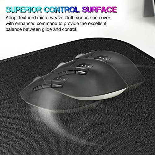 ETZ Large Gaming Mouse Pad,31.5 x 11.8 × 0.12 in with Stitched Edges,Extended Mousepad,Durable Non-Slip Natural Rubber Base,Washable Keyboard Pad,Desk Pad for Gamer,Office & Home,Black. - color: Black