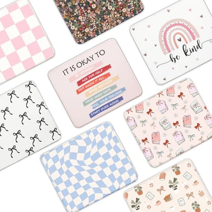 Mouse Pad for Desk with Stitched Edge, Premium Cute Washable Mouse Pads. Computer Mousepad with Non-Slip Rubber Base, Mousepads for Laptop, 9.25x7.75x0.12 inch (Pink Checkers) - color: Pink Checkers