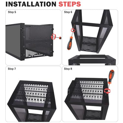 GeeekPi 12U Network Rack, 10 inch Mini Server Rack for Network, Servers, Audio, and Video Equipment, DeskPi RackMate T2 Rackmount, 10.23 inch Depth - color: Black