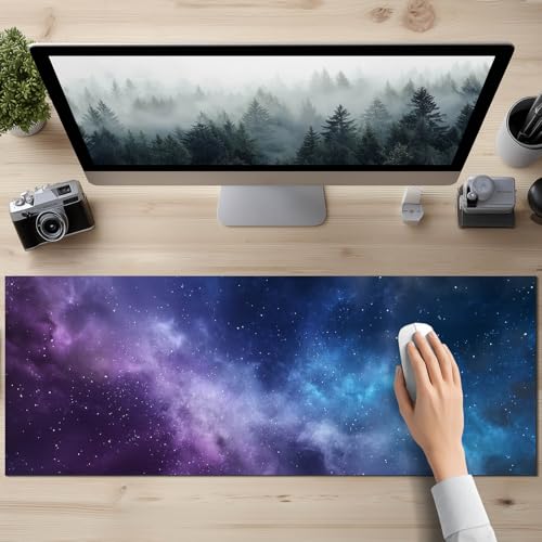 HOMETITUTE XL Mouse Pad Gaming Mousepad Nebula Space Art 31.5x11.8 Inch Non-Slip Keyboard Desktop Protector Mat Diatomite Large Mouse Pad for Home and Office Desk Accessories - color: Galaxy Nebula Space Art
