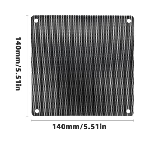 140mm Fan Filter, 10 Pack Black Computer Fan Grill Cover | 0.8mm PVC mesh blocks dust & pet hair. High airflow. Washable & reusable. Fits 140mm fans, screw mount. - size: 140x140mm
