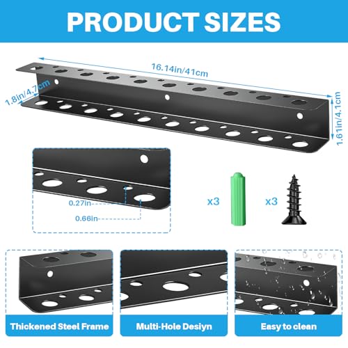 TSUMAZRURE Screwdriver Wall Rack, Screw Driver Holder and Screwdriver Rack, Tool Organizer Rack with Screw Driver Holders Organizers, Wall Mounted Tool Rack for Garage Tool Storage Rack (black)
