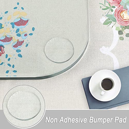 Extremely Soft Glass Table Top Bumper, Anti Slide and Scratch for Glass Table, Transparent Non-Adhesive Rubber Pads for Glass Table Top Spacer. to Avoid The Movement of Glass (Round & Square, 20 PCS)