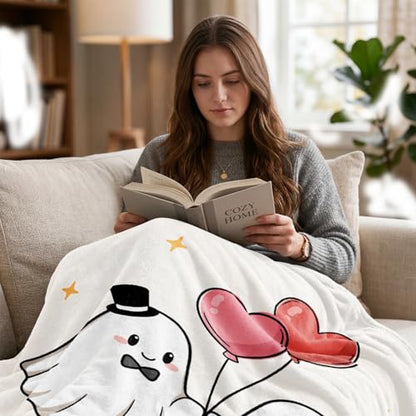 Anniversary Romantic Gifts for Women Men, Soft Flannel Love Blanket, Valentines Anniversary Birthday Gifts for Girlfriend Boyfriend, Engagement Wedding Gift for Wife Husband - 50’’ x 60’’ - color: Love