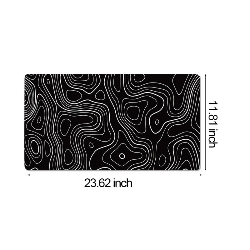 Large Desk Pad, Non-Slip Rubber Base Mouse Mat, Large Mouse Pad for Home Office Workstation, 11.8x27.5 Inch, Black