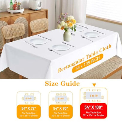 Table Pad Protector with Flannel Backing Cut to Fit Waterproof Heat Resistant Heavy-Duty Reusable Table Cloth 54" x 108" Rectangle Vinyl Table Padding Under Tablecloth - size: 108" x 54" (Rectangular)
