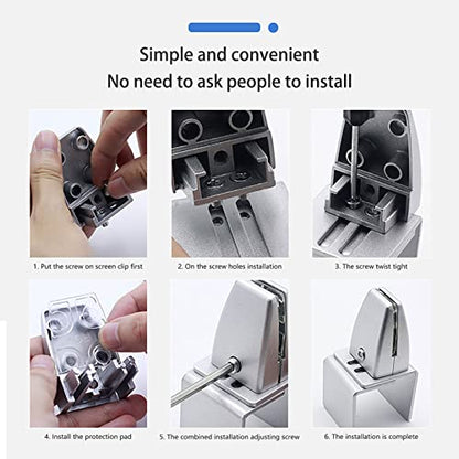 Aluminum Vertical Clamp Partition Board Acrylic Desk Divider Support Clamp for Clear Shield for Desktop Countertop Reception - color: On-board
