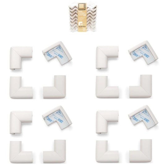 Roving Cove HeftyFit Corner Protector for Baby (16 Large Corners), Heavy-Duty Soft Rubber Foam Furniture Corner Bumper Guards, 3M Adhesive Pre-Taped, Oyster White (Off White) - color: Oyster White, size: Large 16 Count (Pack of 1)