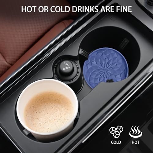 ME.FAN Car Coasters for Cup Holders [4 Pack] - 2.75In Silicone Auto Mug Mats - Universal Non-Slip Recessed Car Interior AccessoriesNavy Blue - color: 4pack-navy Blue
