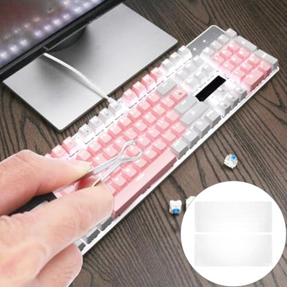 3-Layer Keycap Organizer Box Kraft Paper Plastic Keyboard Caps Storage Container Portable 13.77X5.51X1.18In for Keyboard Accessories