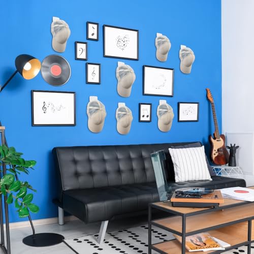 Wonderjune 12 Pcs Headphone Wall Hangers Adhesive Gaming Headset Holder Hooks for Wall Mount Strong Universal Stand Hooks for Most Headphone Controller, Hat, Baseball Caps, Door, Closet (White) - color: White