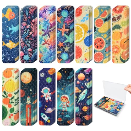 72 Pieces Anxiety Sensory Stickers with Storage Box - Sensory Stickers 2 Textured Surface - Fidget Strips for Office Desk Adult Stress (Cartoon) - style: Cartoon Style