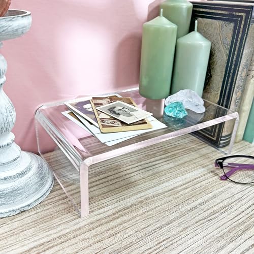 Plymor Clear Acrylic Rectangular Display Riser, 3" H x 10" W x 6" D (3/8" thick) - size: 3" x 10" x 6"